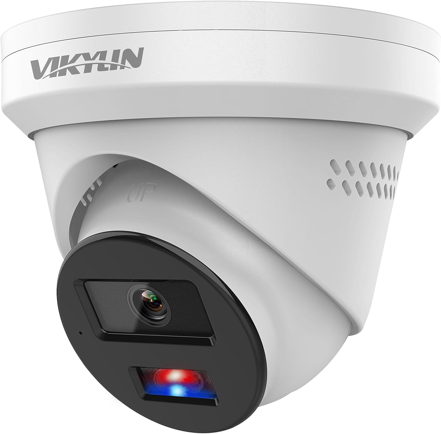VIKYLIN 5MP PoE IP Camera with Red Blue Strobe Flash Light Alarm, Active Deterrent Security Camera, Full Color Night Vision, Two-Way Audio, Human Vehicle Detection,