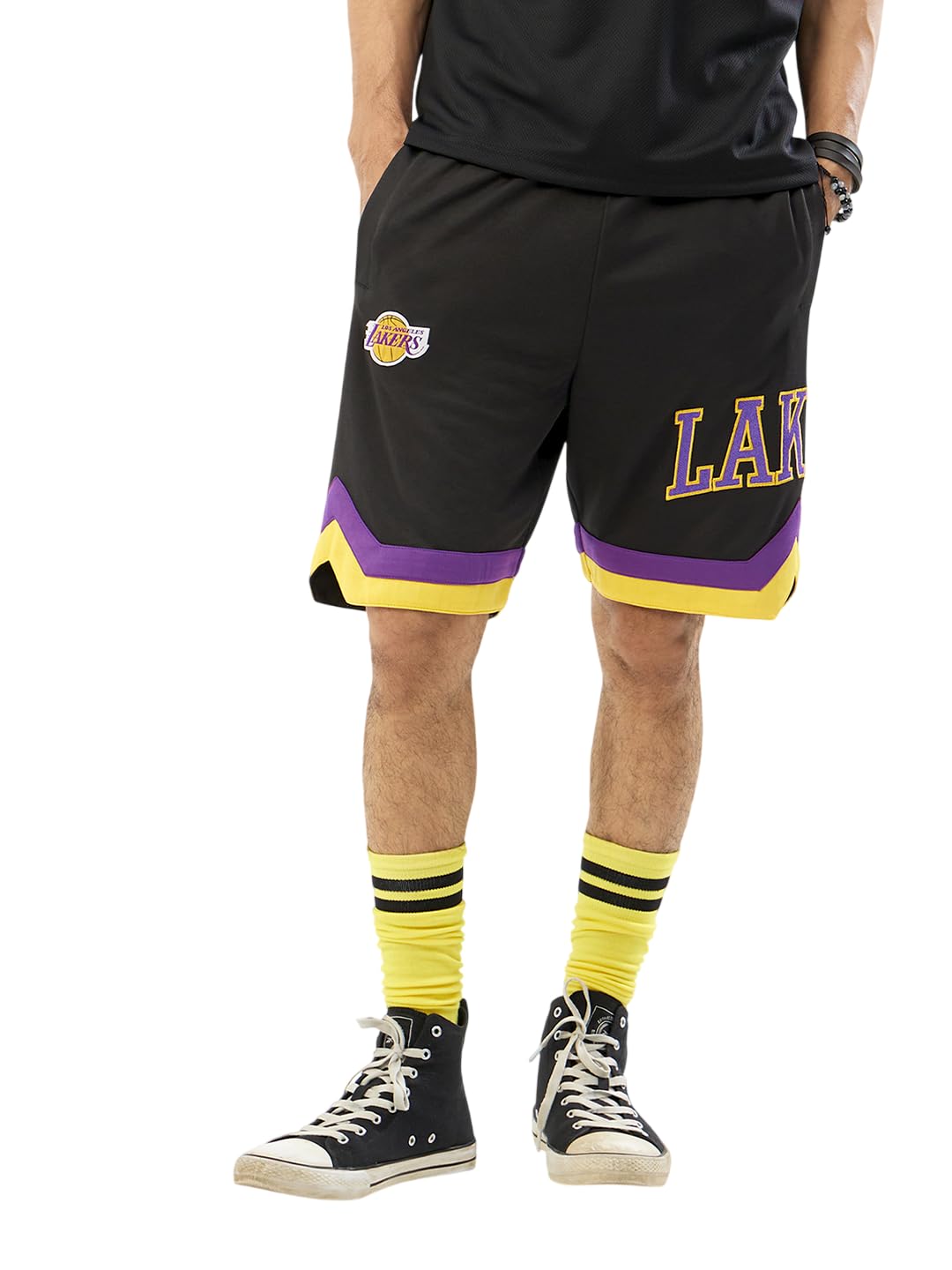 Shop The Arena Los Angeles Lakers Embroidered Shorts-image-29