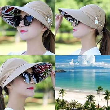 Valkyrie Wide Viewfinder Sunscreen Women's Hat Visor Sports Tennis Hat Dark Cream