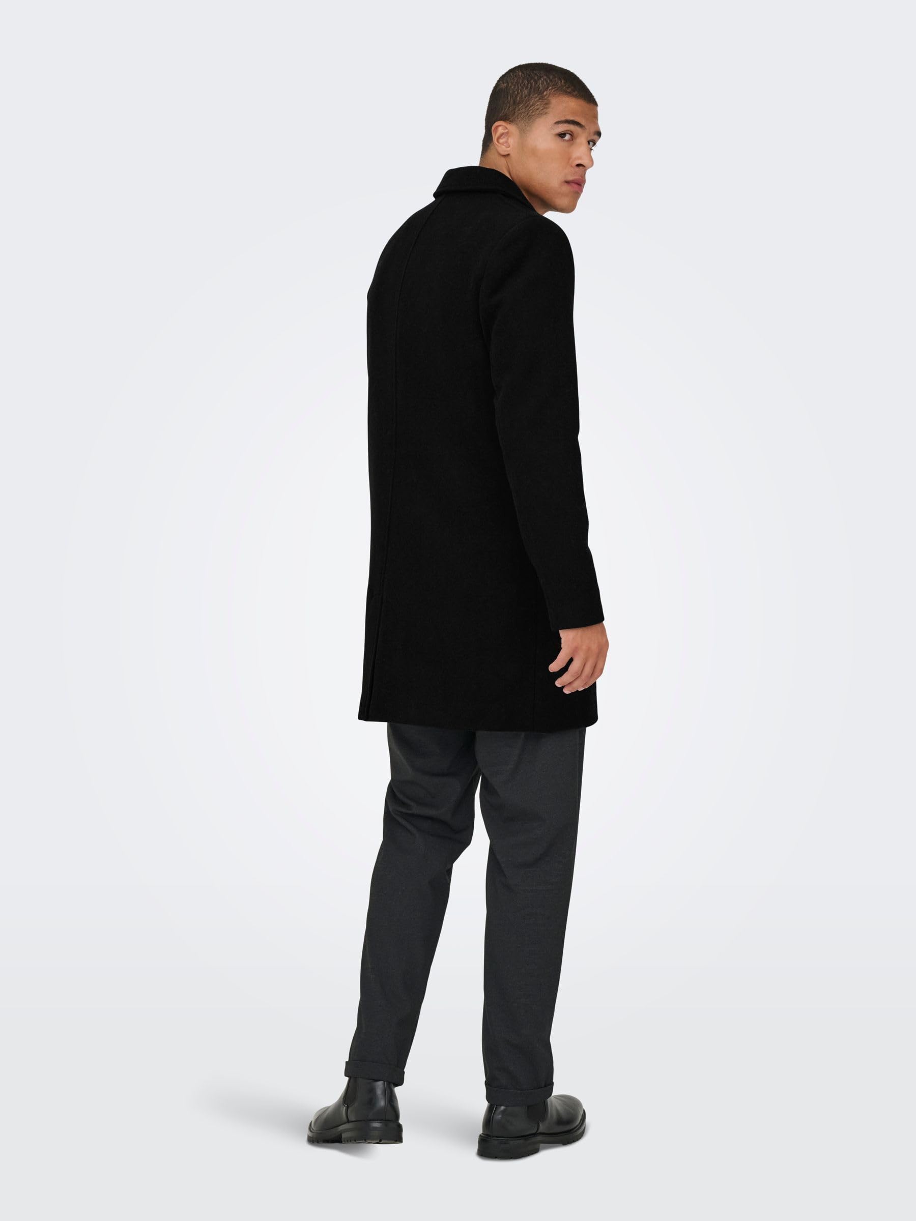 ONLY & SONS Onsmatthew Wool Coat OTW Noos męski płaszcz, czarny, M