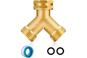 Hose Bib Splitter(1 SET) | 2 Way Connector | Heavy Duty Brass...