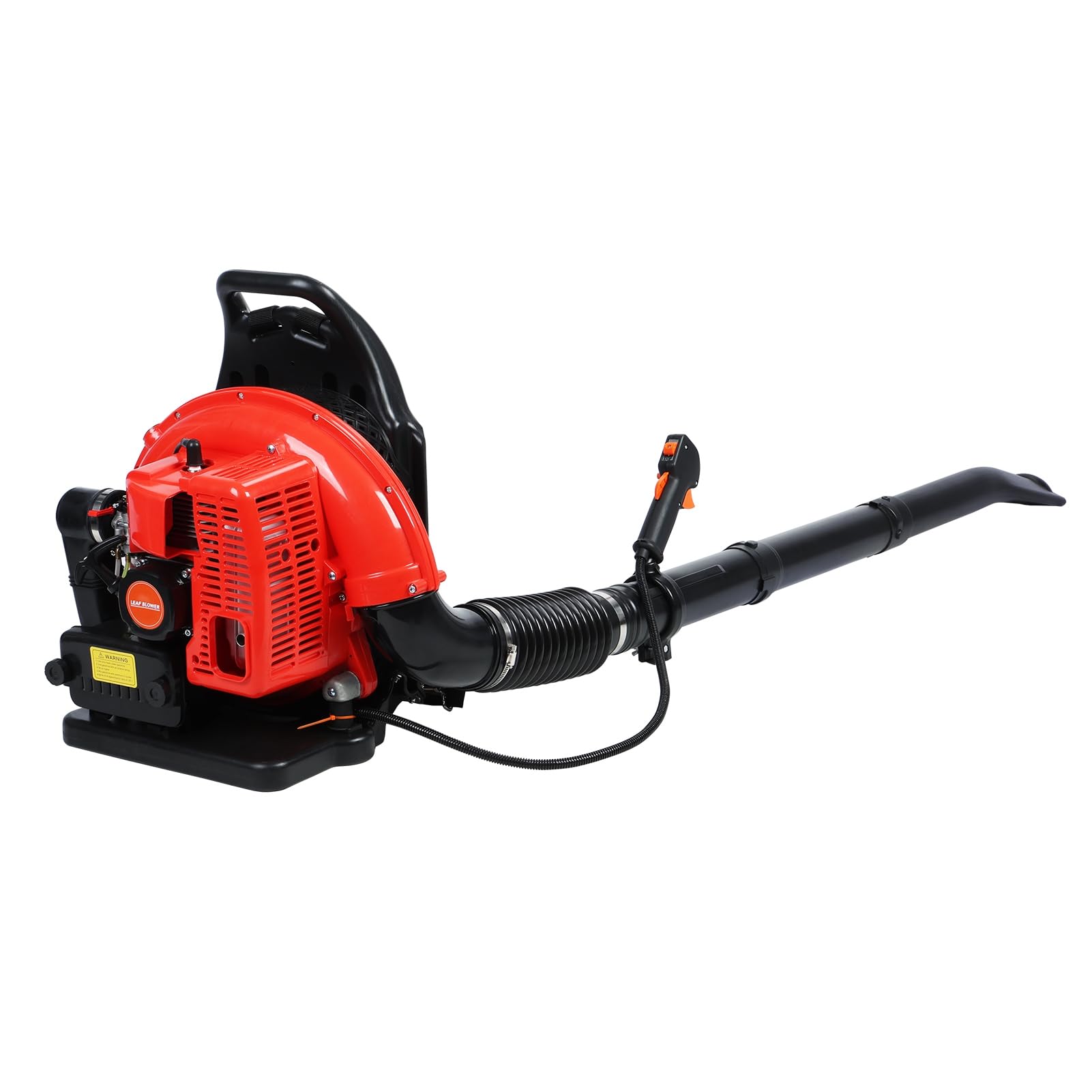 Petrol Backpack Leaf Blower, 665 CFM, 63cc 2 Stroke Cordless Leaf Blower for Lawn Care Snow Blowing Car Corner Dust Clearing, Gas Powered Garden Blower for Gardens Patios Gutters Driveways Red