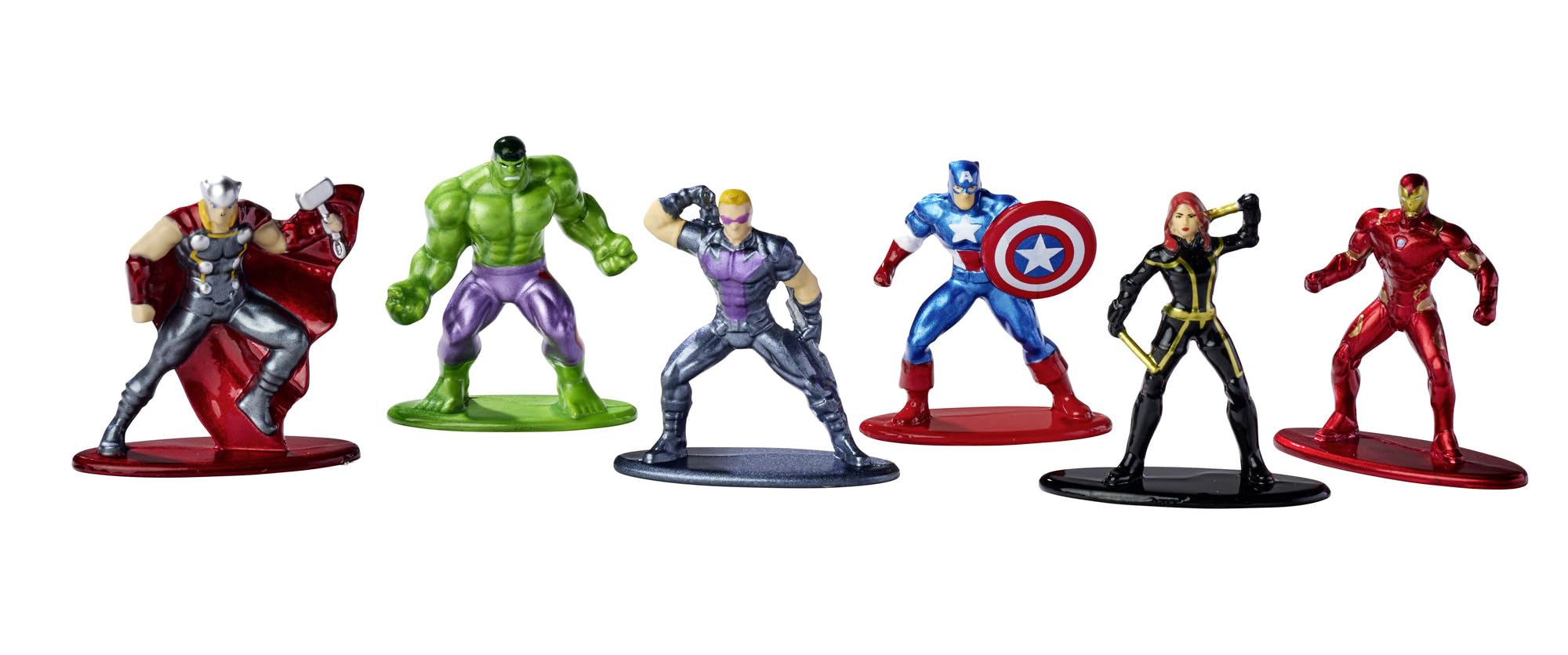Jada Toys - Marvel Avengers Diorama Pack, Set of 6, Nano Collectible Metal Figures, 6 Pieces/Set, 4 cm, from 3 Years