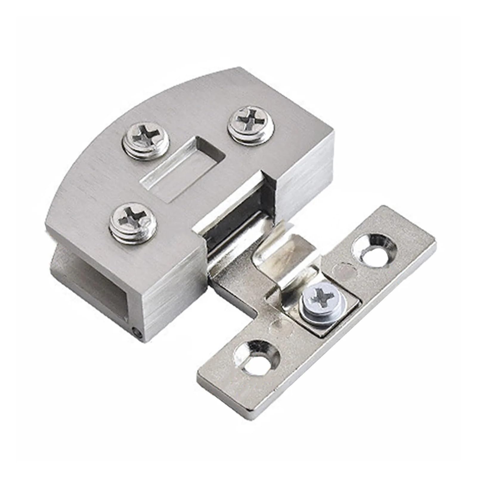 Bathroom Glass Door Hinges Hinges 1pc Clamp Bathroom Shower Furniture Hardware Glass Door Hinge No Drilling(Brushed)