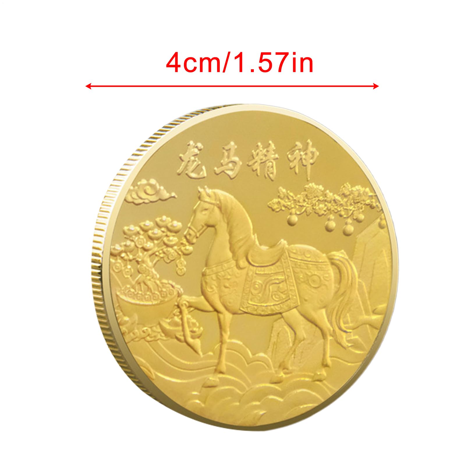 Moneda Conmemorativa Del Año Del Caballo – Decoración Tradicional Para El Hogar De Éxito De Oro De 1,57 Pulgadas | Decoraciones De Caballos De Año Nuevo Chino Para De Coche, Hogar, Escuela, Ofic