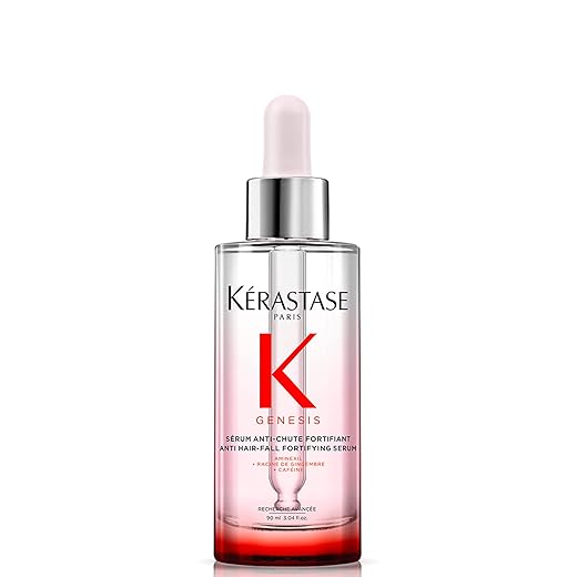 Kérastase Sérum Genesis Serum Anti-Chute Fortifiant, Cabelos com queda, Prevenção da queda, Flor de Edelweiss, Raiz de gengibre, 90 ml