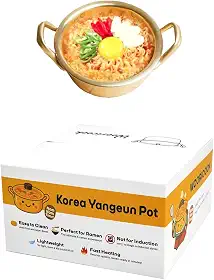 Panela de macarrão de alumínio Korea Yangeun 6,3" (16 cm) | Panelas coreanas tradicionais para ramen, sopa e ensopado