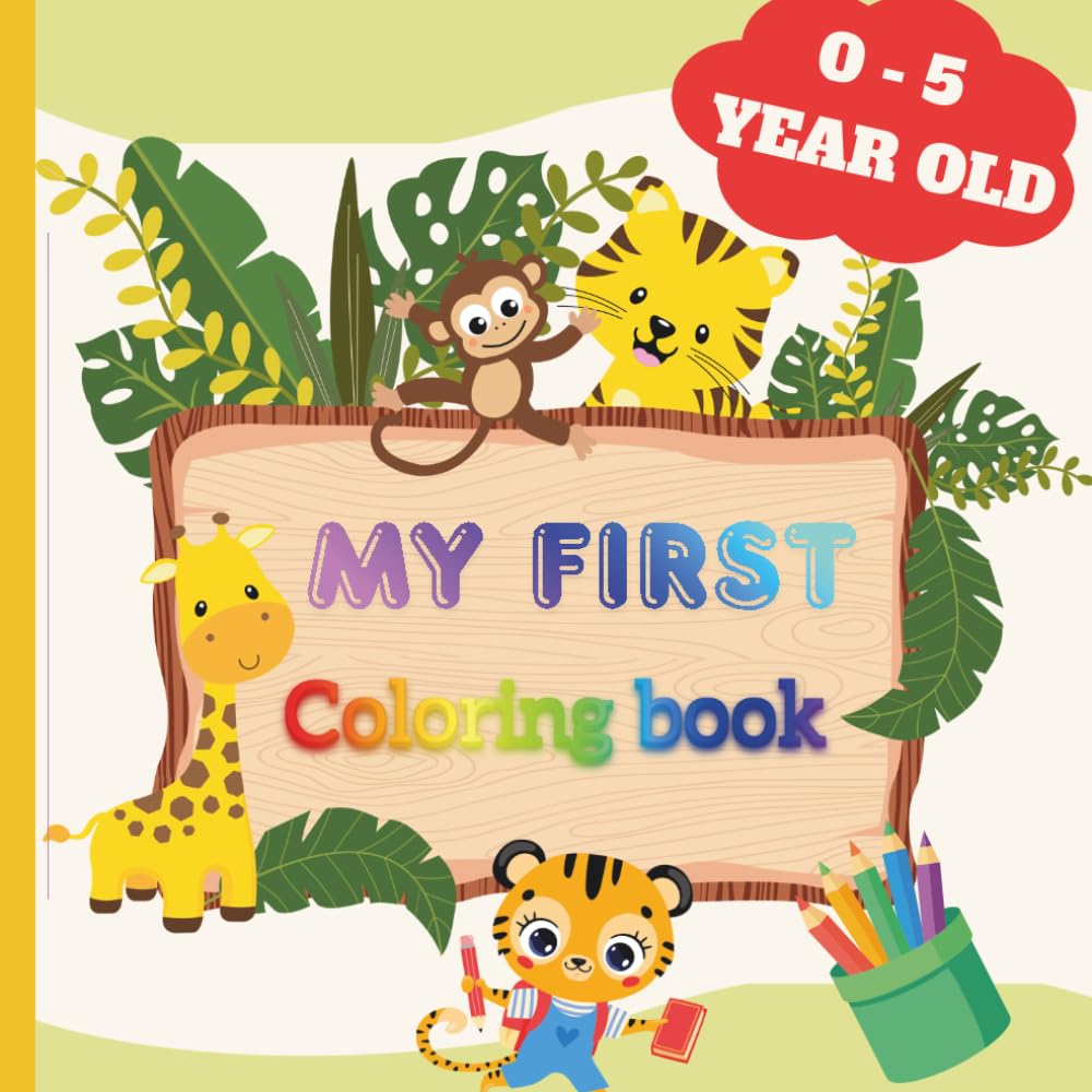 Wild Jungle Animals Coloring Book for Kids Ages 0–5: Fun and Easy Coloring Pages with Big Shapes and Cute Safari Animals for Preschool and Toddler Learning