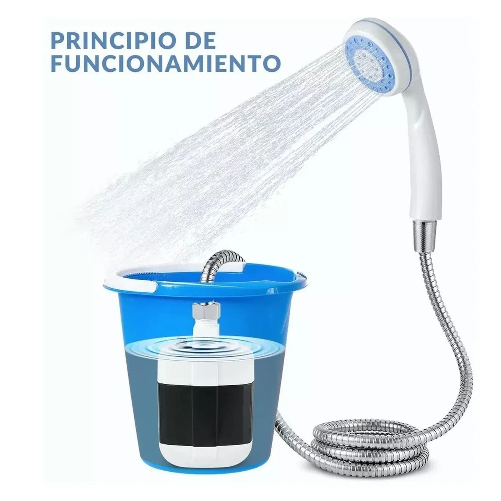 Tyenaza Ducha para Acampar, Ducha Portátil ABS Bomba De Ducha para Acampar con Batería Eléctrica para Acampar, IR De Excursión, Viajar