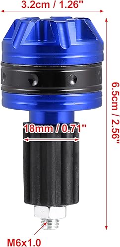 Miniatura 3 de X AUTOHAUX 1 par de tapas universales para manillar de 0.709in, extremo de barra de enchufe de aleación de aluminio para motocicleta, color azul