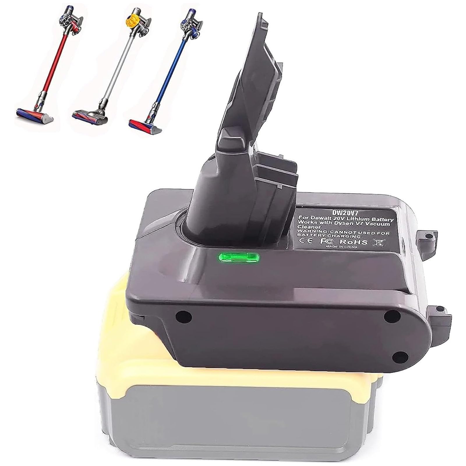 TPDL for Dyson V7 Battery Adapter, for Dewalt 20V Battery Convert to for Dyson 21.6V V7 Handheld Vacuum Converter Absolute, Motorhead Pro, Trigger,