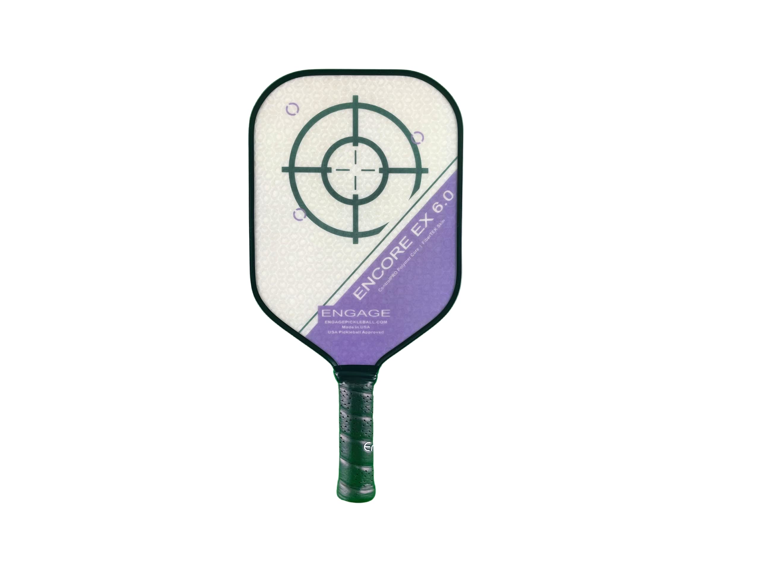 EPEngage Encore EX 6.0 Pickleball Paddle, Standard Weight 7.9-8.3 oz, Thick Core for Control & Feel, Built for Power & Sweet Spot – New for 2020 4 ⅜ inch grip purple
