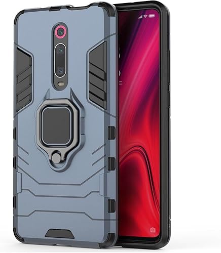 Funda para Xiaomi Mi 9T  Mi 9T Pro, Ring Kickstand Hybrid 2 en 1 PC y silicona Cubierta protectora a prueba de golpes de doble capa para Xiaomi Mi
