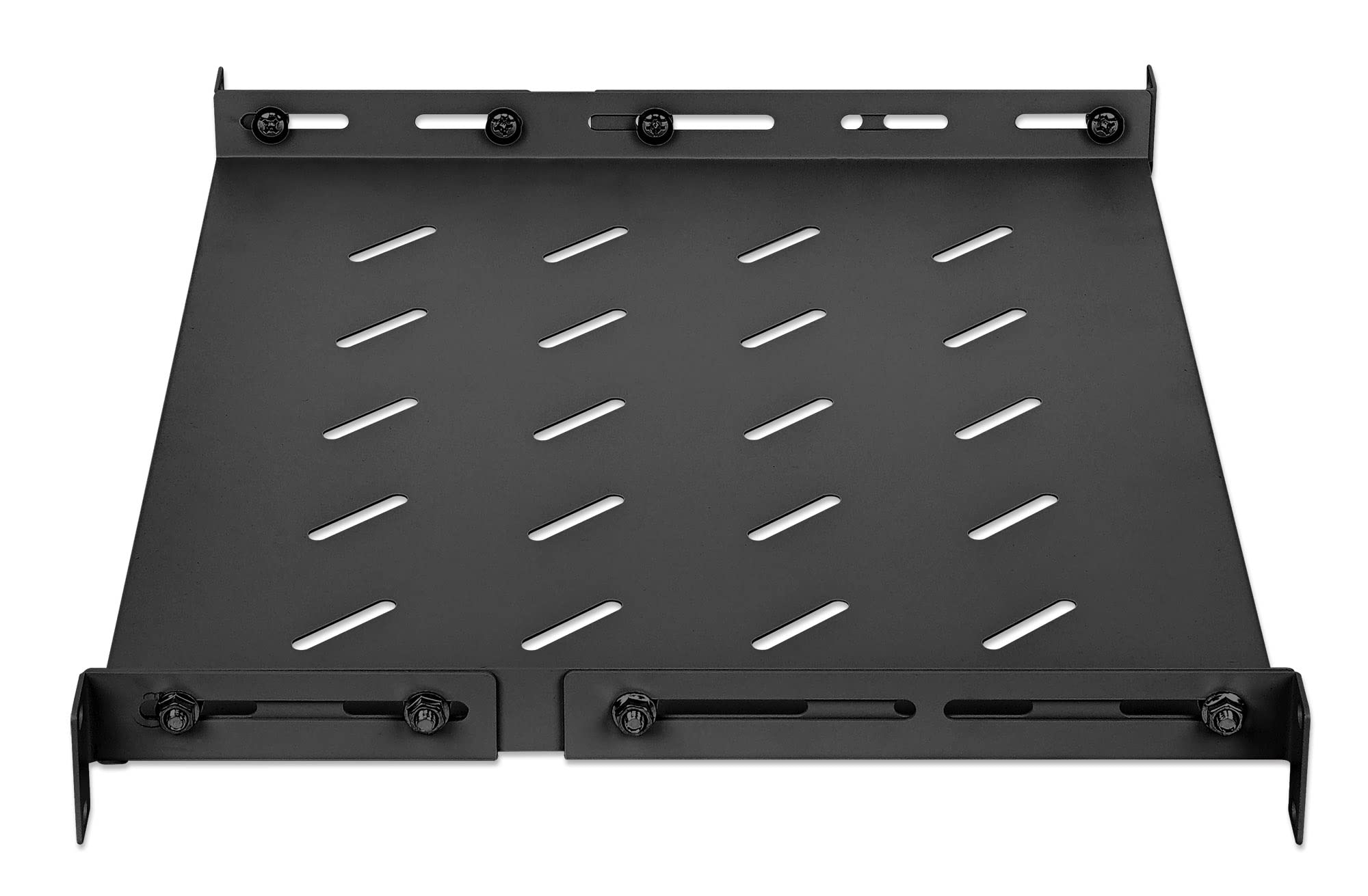 Intellinet 714082 Mensola 19" Fissa con profondità Regolabile da 350 a 550 mm 1U Nero Nero