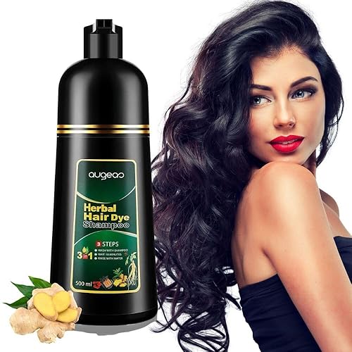Nielies Champú de color de cabello para mujeres y hombres, 16.9 fl oz de champú instantáneo de esencia herbaria, tinte permanente para el cabello.