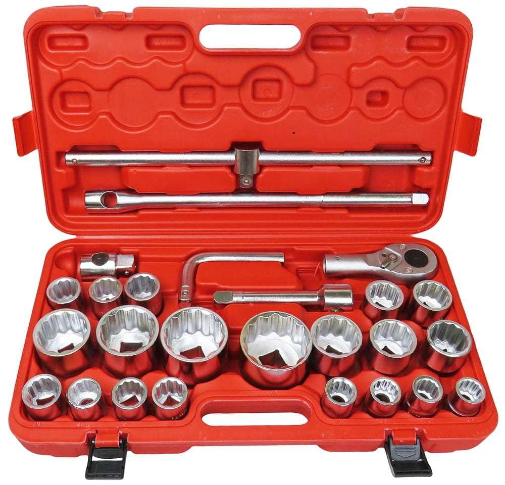 Kit set 26 Chiavi a Bussola 3/4" e 1" pollice boccola grande 21-65mm Cricchetto per auto camion trattore