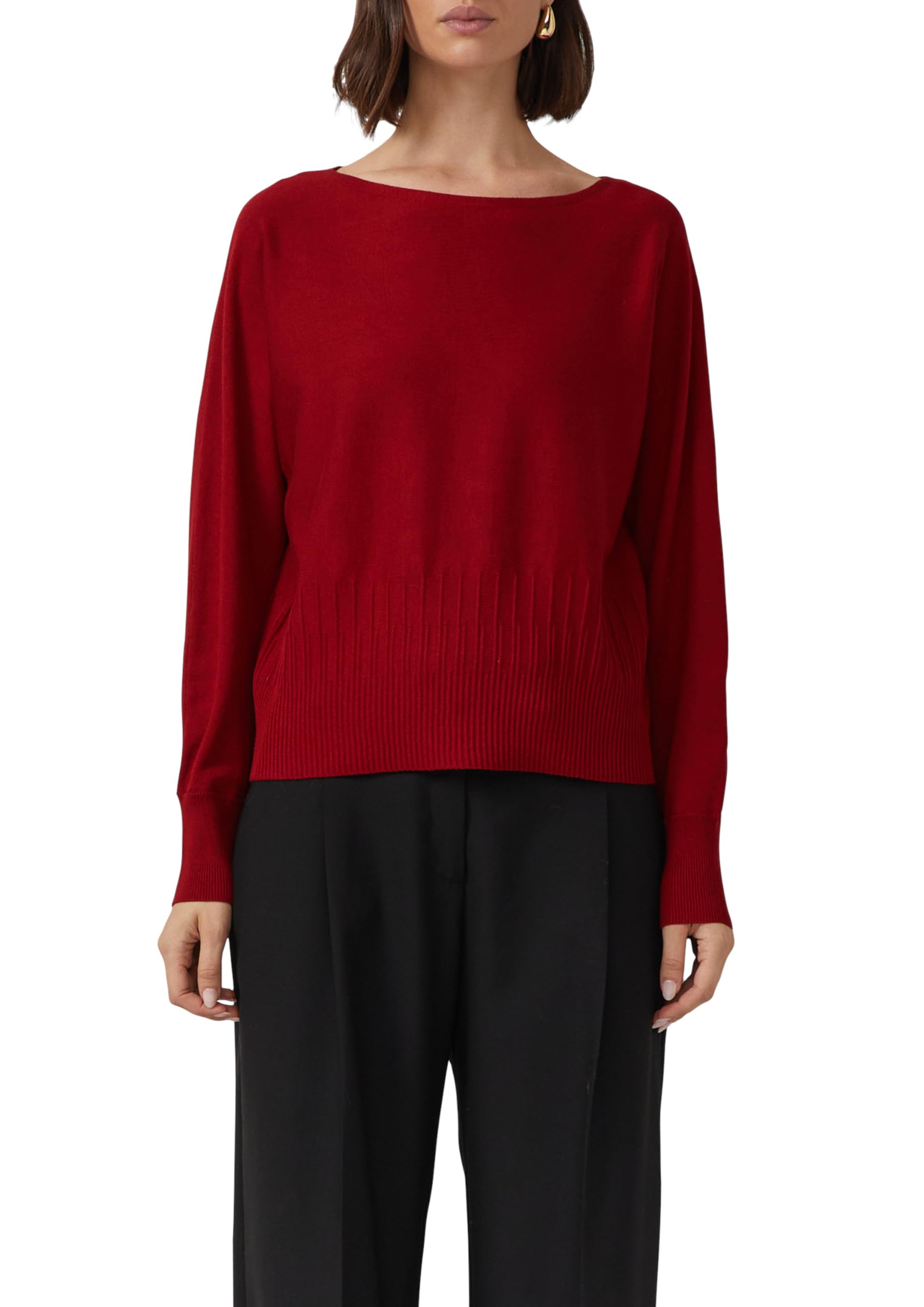 s.Oliver Feinstrick-Pullover mit Strukturmuster am Saum