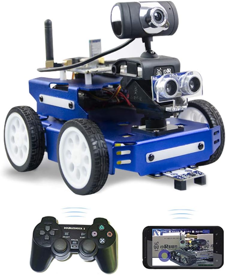Smart Robot Car kit For Arduino RC Robot Car, Bluetooth/WIFI Module, PS2 Handle Control, Ultrasonic Distance Measurement And Obstacle Avoidance, C/Python Programming, STEM Educational Toy Car