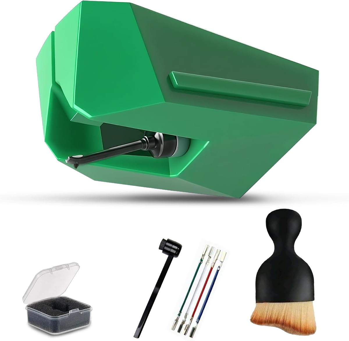AT-VMN95E Replacement Stylus for Audio-Technica VM95 Series - Carbon Fiber Needle Tip, Compatible with AT-VMN95C/95E/95EN/95ML/95SH/95SP Cartridges, Includes Stylus Brush & Record Cleaner Tool Kit
