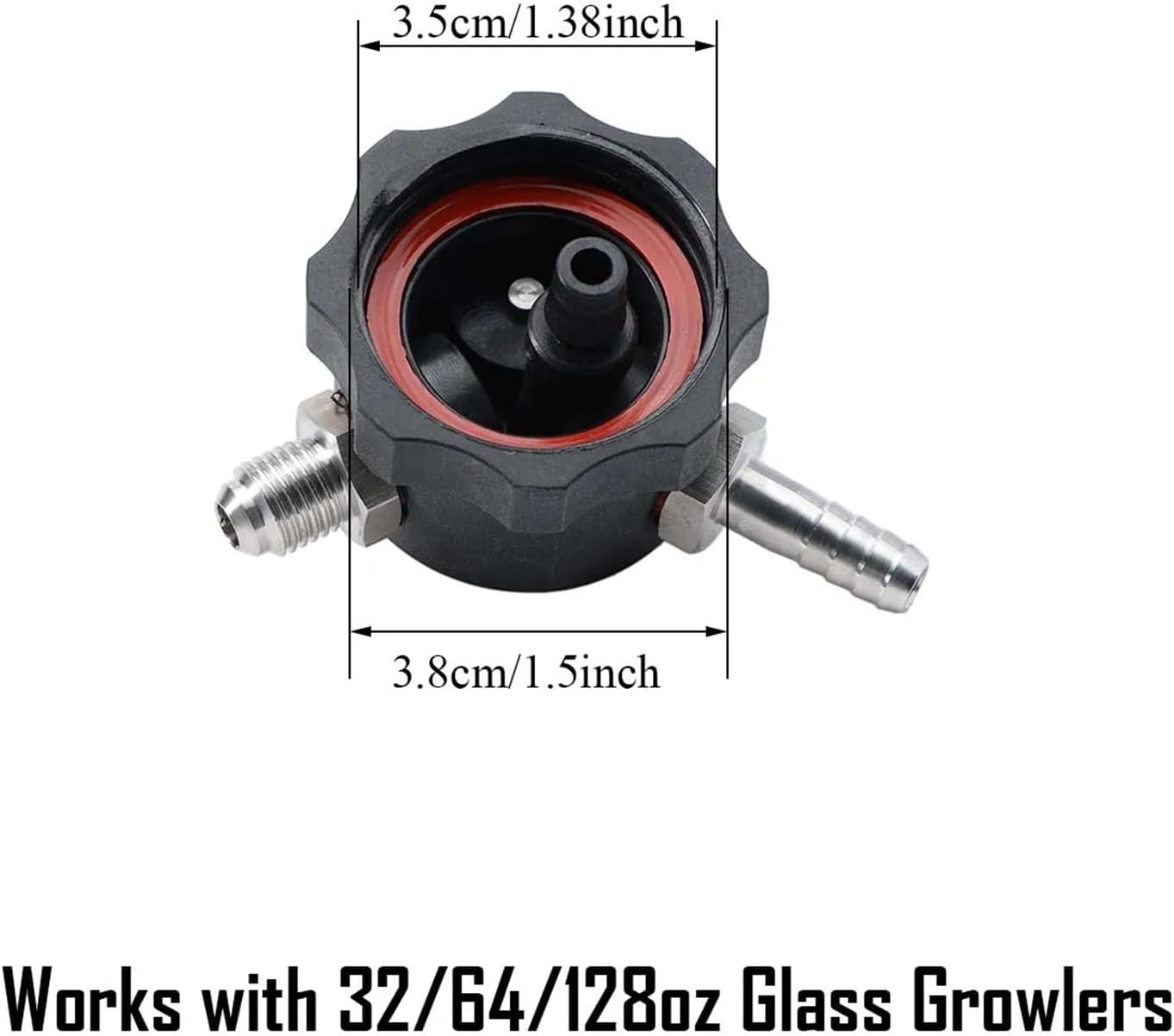 Glass Growler Cap with Silicone Hose for Portable Homebrew Beer Dispensing