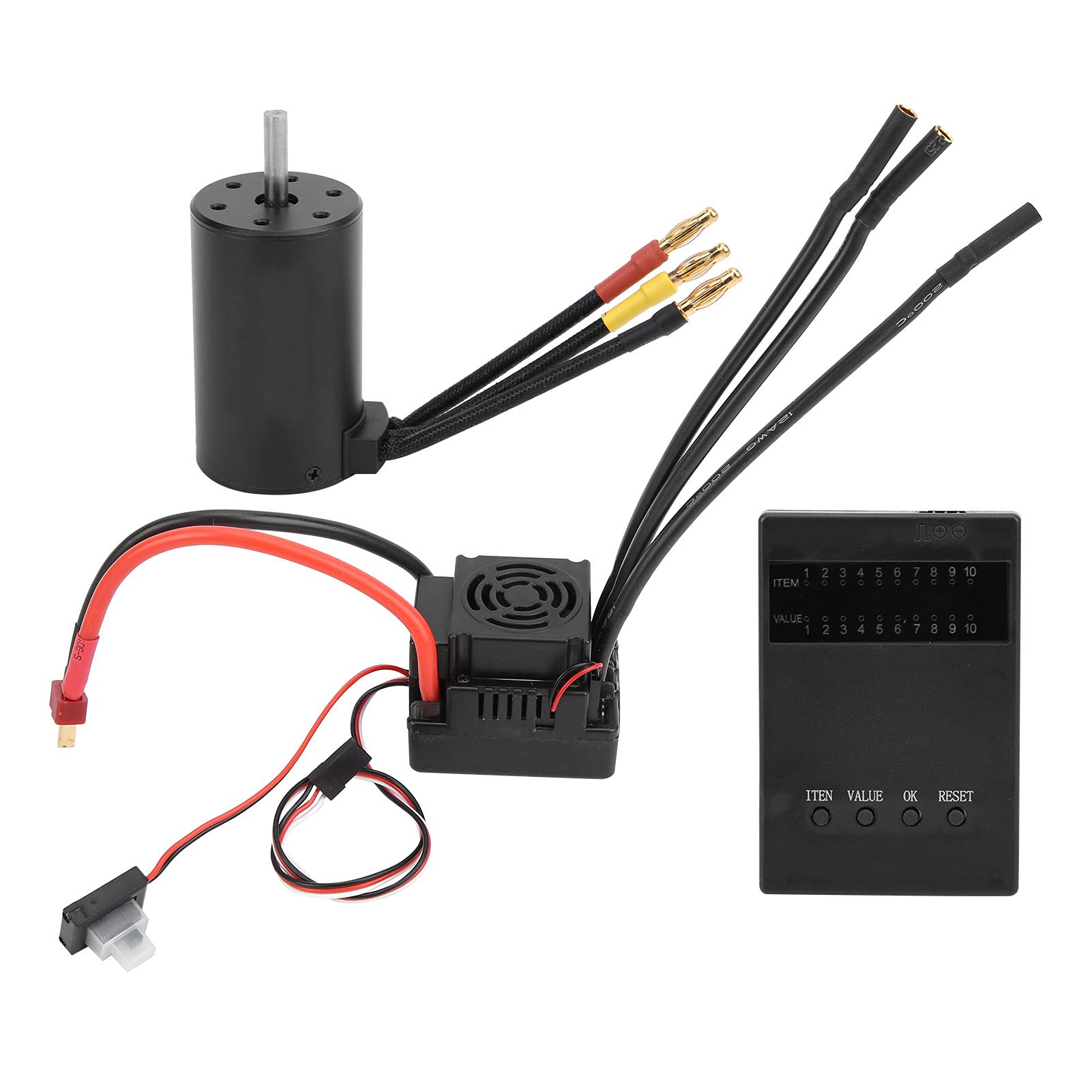3660 3300KV Motore Brushless Durevole 80A ESC Set Combo Scheda Programmatore per Parti di Automobili RC 1/8 1/10