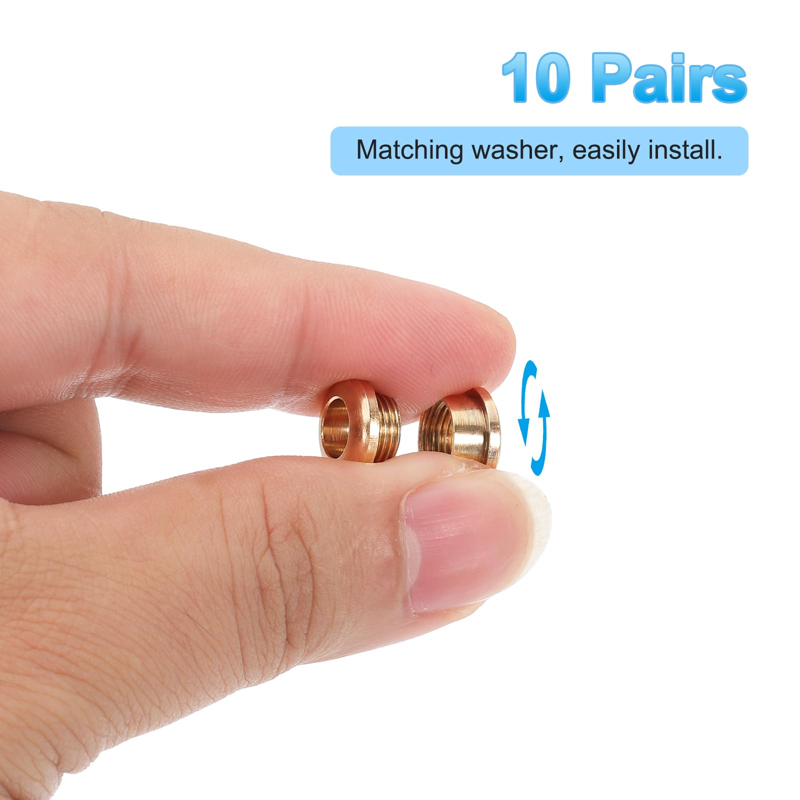 PATIKIL 5mm(1/5 inch) Solid Brass Hole Eyelets - Image 3
