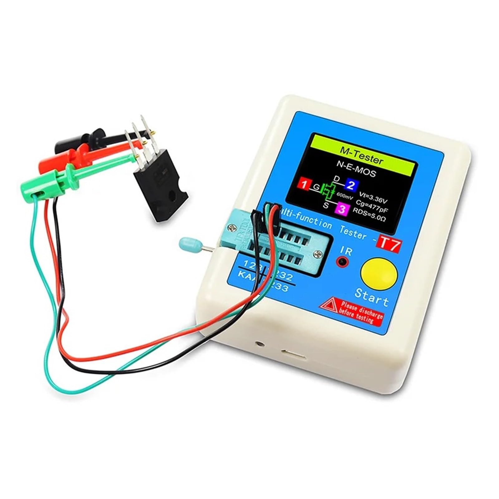 LCR-T7 Tester Próbnik Elektroniczny Dioda TFT Trioda Miernik Pojemności LCR Miernik ESR NPN PNP MOSFET IR Wielofunkcyjny Tester Multimetr