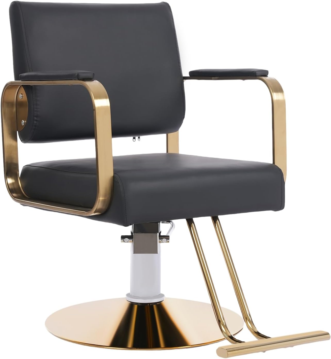 Salon Chair, 22.4*23.6*5.9In 360° Rotating Barber Chair Multi-Function Hair Styling Shampoo Chairs Freestanding Stylist Chairs w/Hydraulic Pump for Hair Salons, Beauty Salons, Homes (Black+Golden)