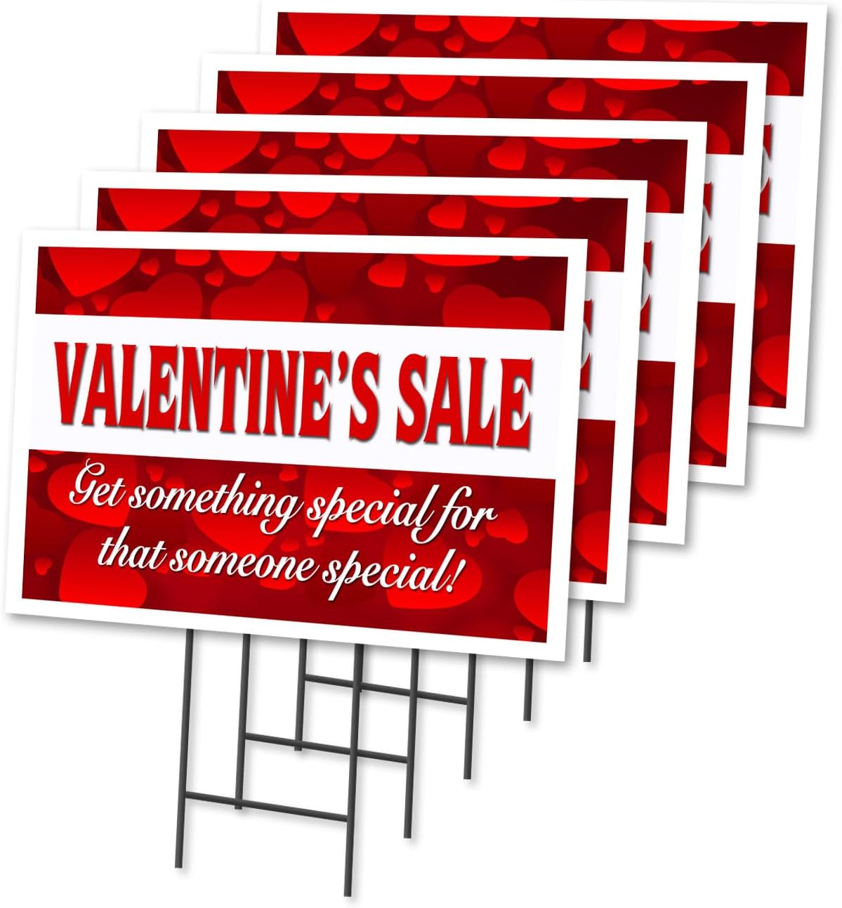VALENTINE'S DAY SALE 12"x16" Yard Sign & Stake outdoor plastic window | Advertise Your Business | Stake Included Double Sided Image | Made in The USA