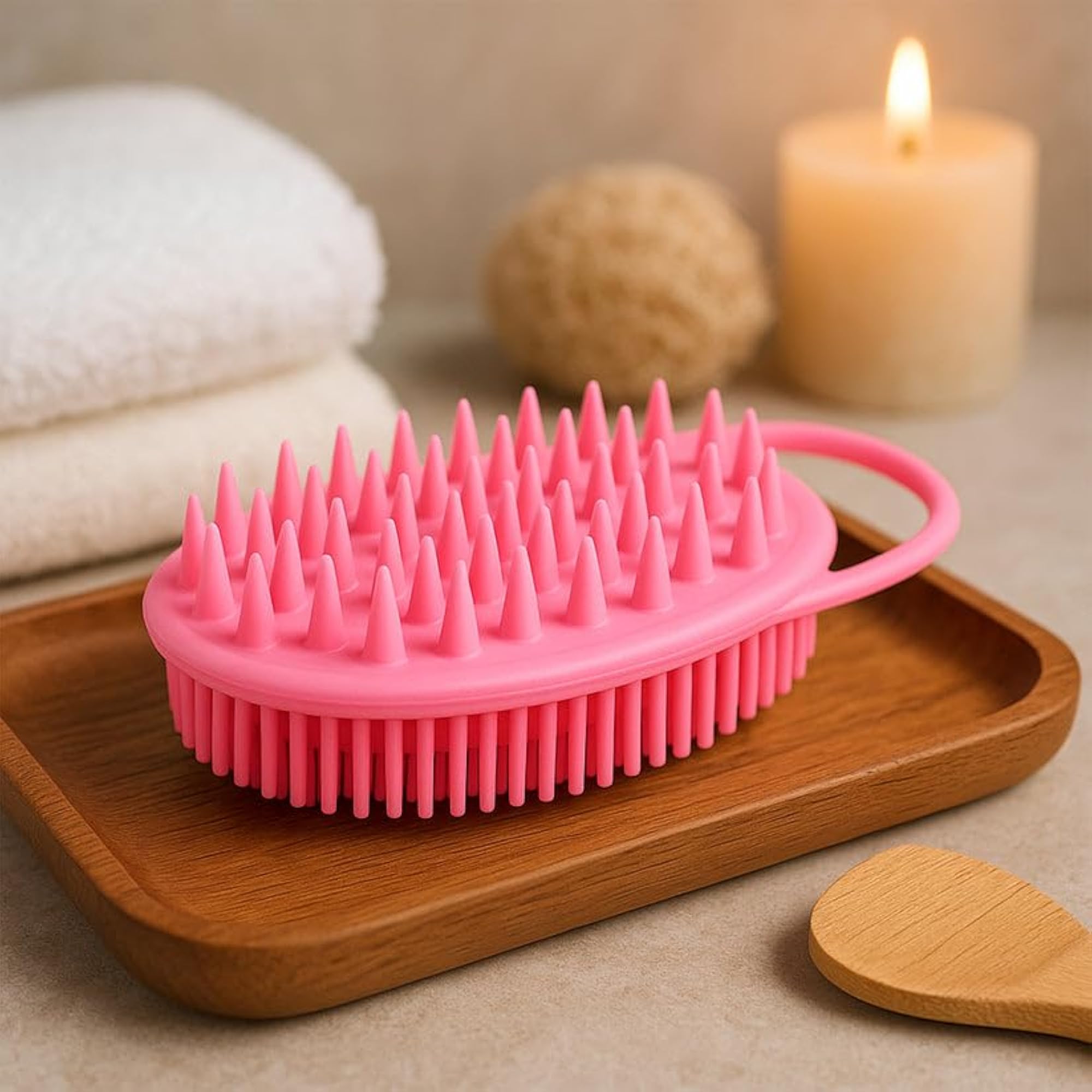 2-in-1 Silicone Soft Bristle Bath Brush & Massager