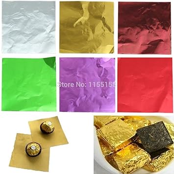 Royals Assorted Colour Foil Wrappers for Chocolate, 8 x 9 cm, 300 Pieces (plain/printed)
