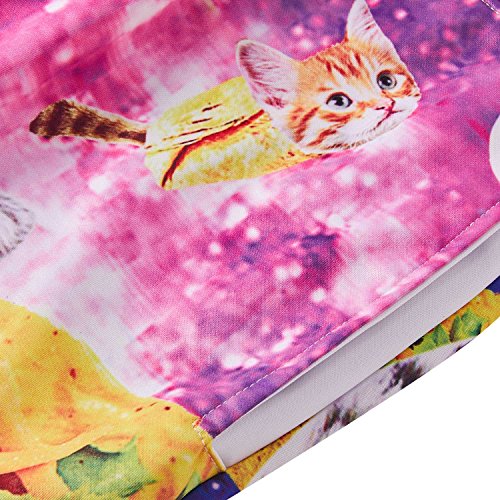 RAISEVERN Unisex Sweatpants Colorful Taco Cat Jogging Pants Cool Sports Trousers with Drawstring for Men &Women Yellow Pink - Thumbnail 7