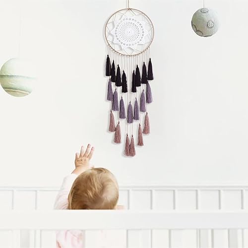 Miniatura 6 de Artilady Atrapasueños de macramé para dormitorio, borla para colgar en la pared, hecho a mano, atrapasueños, decoración del hogar con borla, adorno