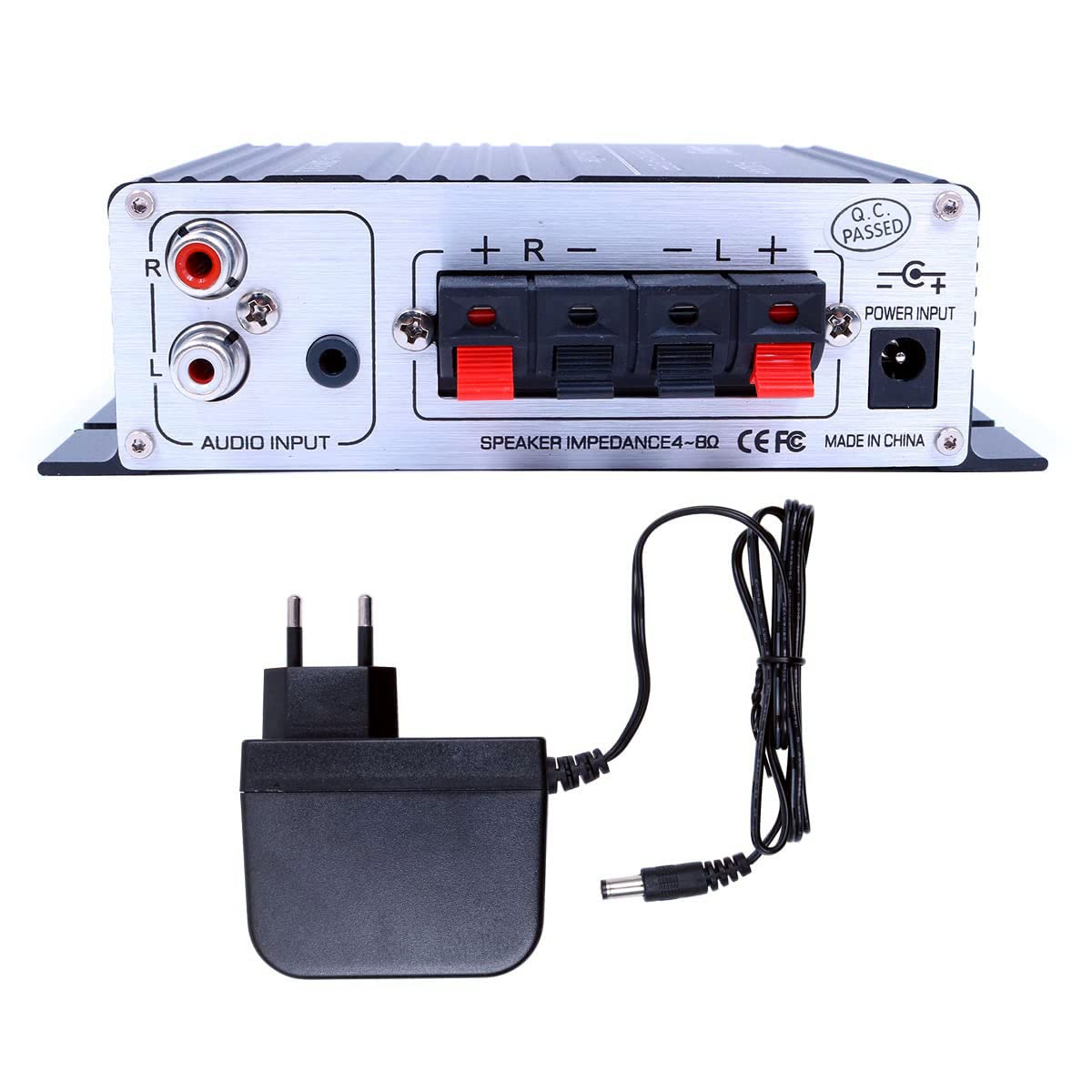 LP-2024A+Amplificatore di potenza stereo HiFi Amplificatore digitale Dual Channel Audio Class T Tripath TA2024 con alimentatore 3A -Nero