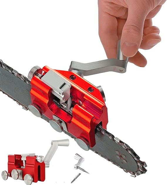 Realsun Chainsaw Chain Sharpening Jig, Portable Manual Chainsaw