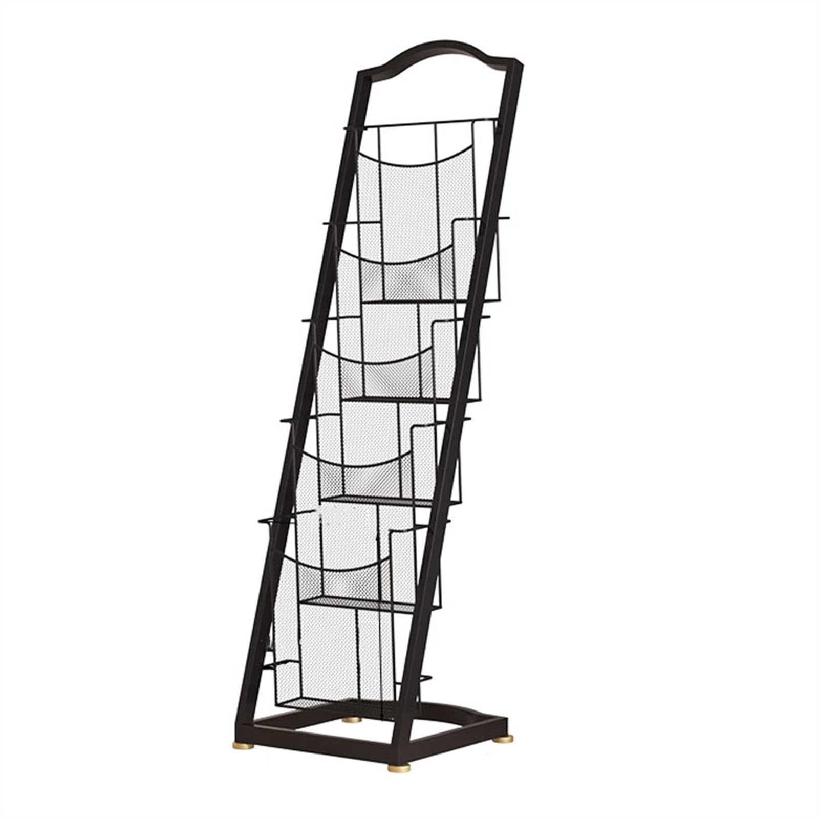 Magazine Rack 4/5 Tier Magazine Rack Iron Promotional Material Rack Leaflet Display Rack Books And Newspapers Shelves Booklet Storage Floor Newspaper Newspaper Racks Magazine Rack Floor (Black L)