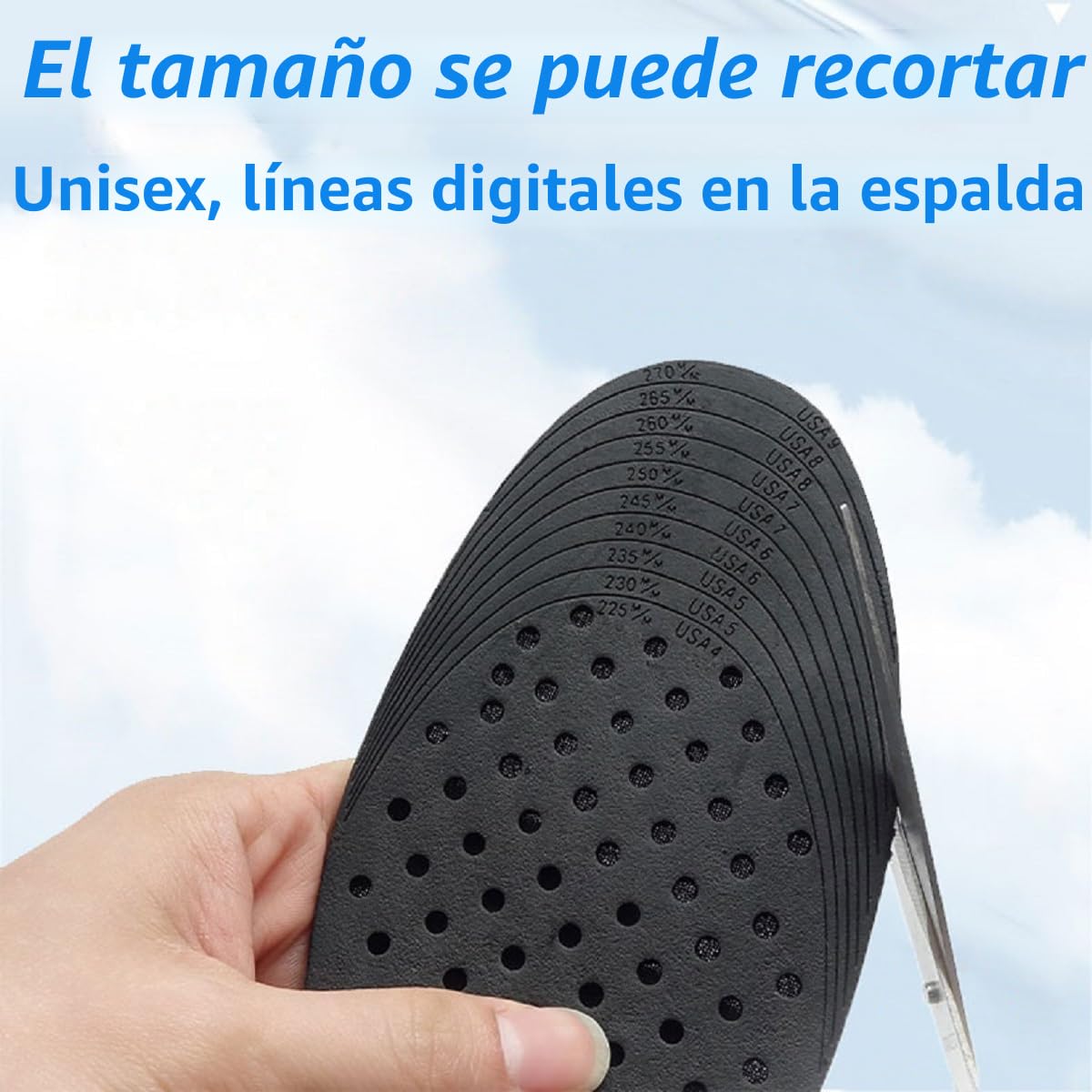 Plantillas Altura Hombre y Mujer, Plantillas para Aumentar Altura, Plantillas Alzas Para Zapatos, 3-7.5cm Plantillas de Zapatos con Cojín de Aire Elevadores Talón Ajustable Plantillas Altura
