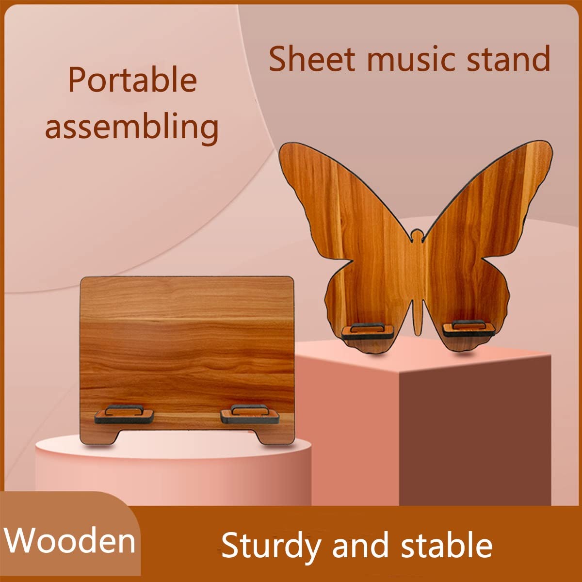 Atril de música de madera, atriles, soporte de partituras soporte de partituras de escritorio soporte de estantería soporte de partituras desmontable portátil, for lectura en iglesias, restaurantes y