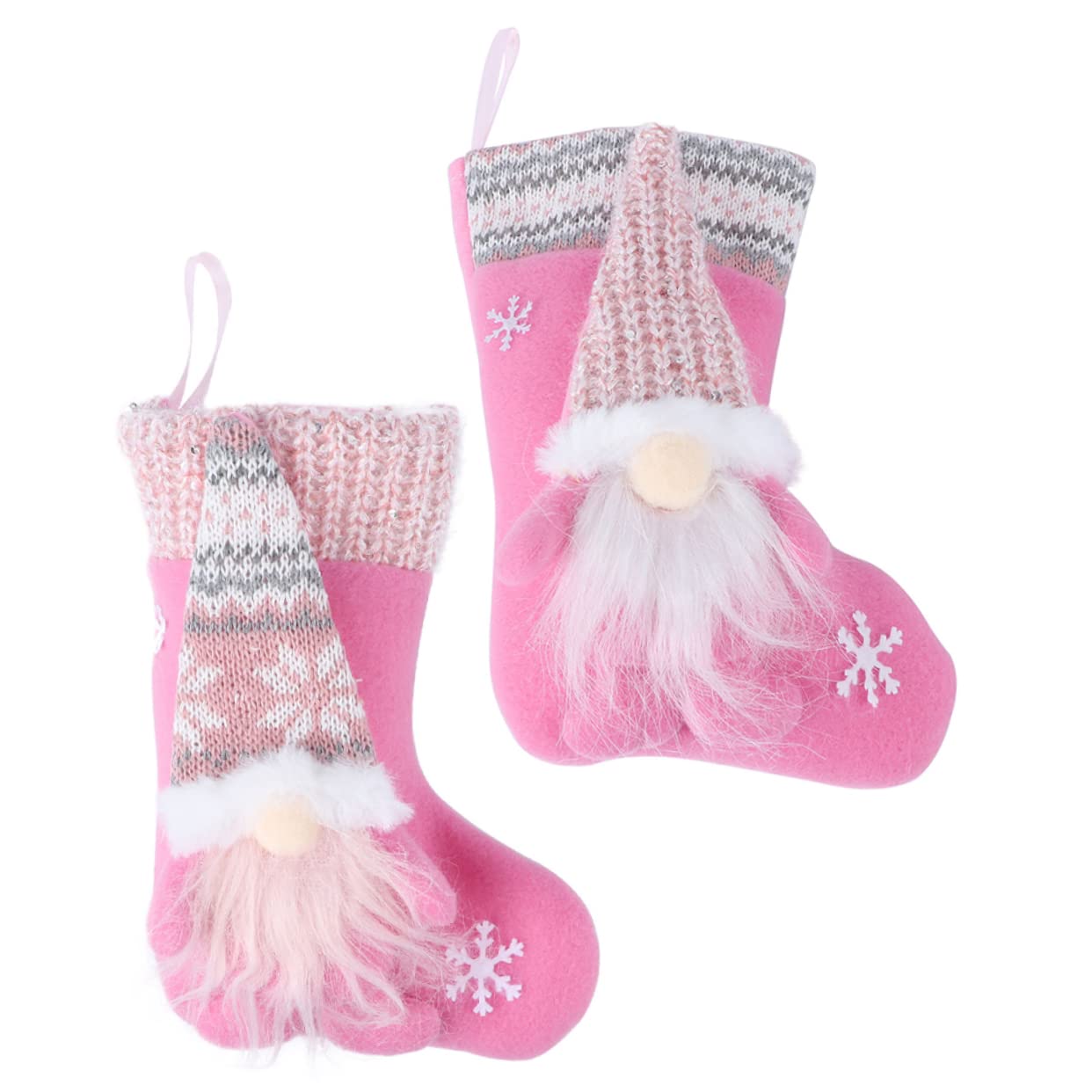 VICASKY 2pezzi Calza della Befana Decorativa in Morbido Ciondolo Forma di Calzino Appeso per Decorazioni Natalizie