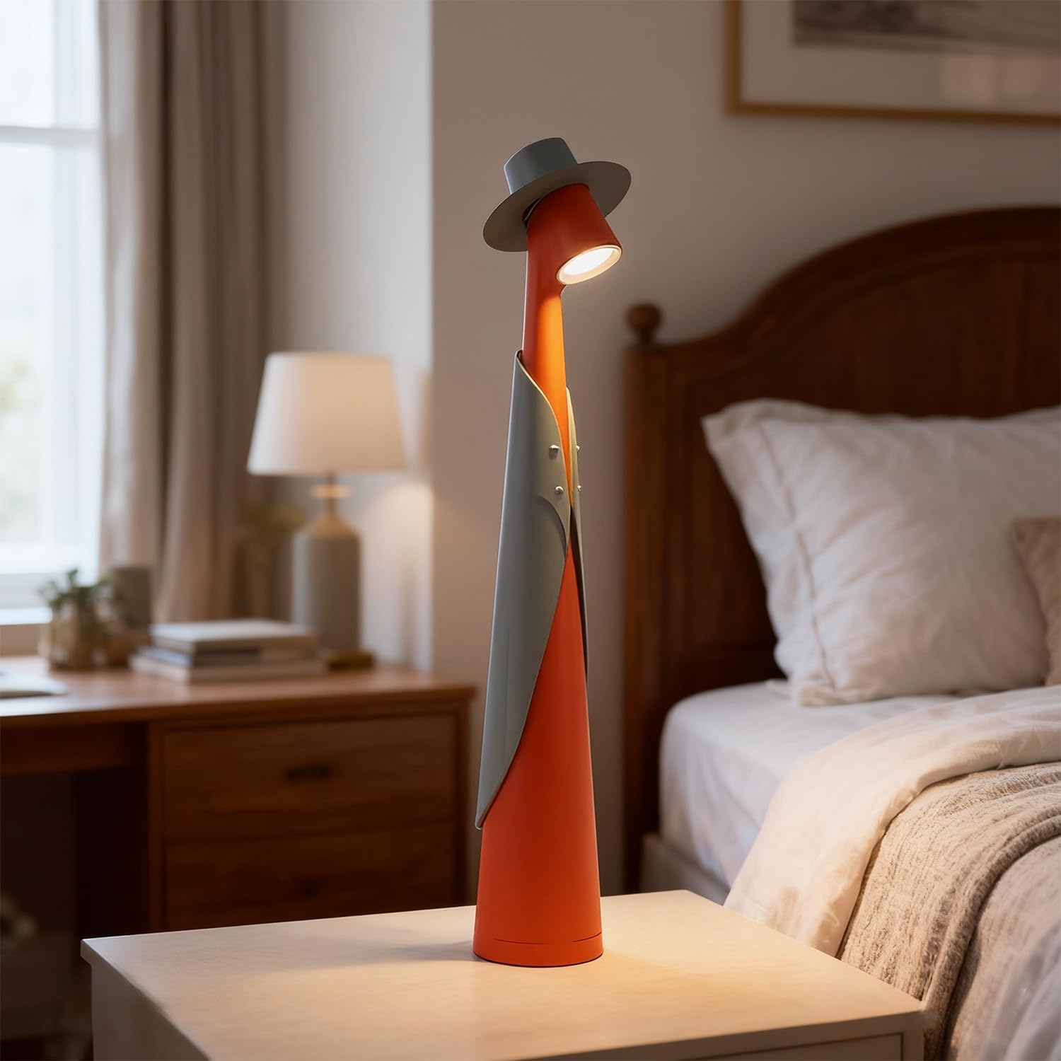 Cordless Table Lamp – Rechargeable Touch Lamps for Nightstand, Battery Operated Table Lamp, Type-C Fast Charging LED Cordless Lamps for Tables, Bedroom, Living Room (Orange)