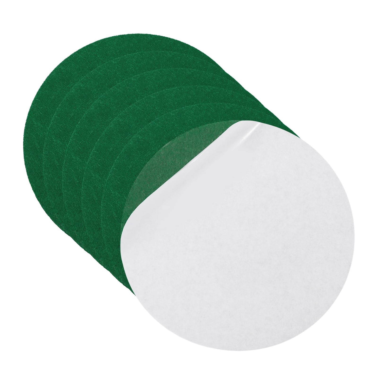 sourcing map 6Pcs Lamp Base Felt, 6.5 Inch Dia 2mm Thick Adhesive Round Soft Felt Furniture Pads, Non-Slip Anti-Scratch Backed for Reading Light Table Lamp DIY Craft, Green โ image 1
