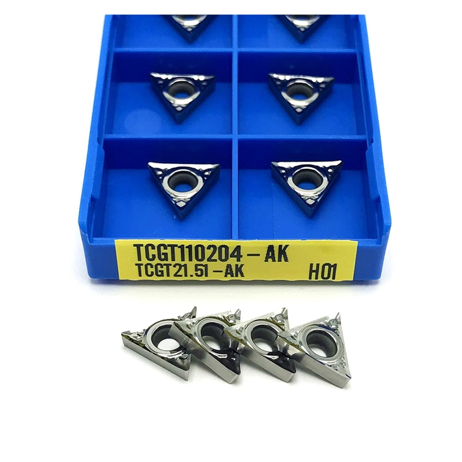 CNC Carbide Inserts TCGT110202 AK H01/TCGT110204 AK H01/TCGT110208 AK H01 Aluminum Internal Turning Tool CNC Cutting Tool 10pcs(TCGT110204 AK H01)