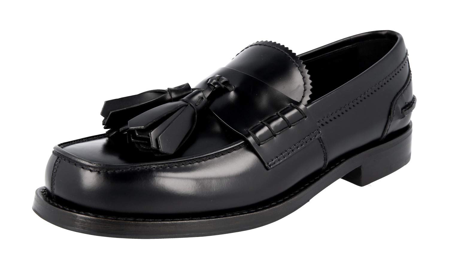 Prada Men's 2DG086 B4L F0002 Brushed Spazzolato Leather Business Shoes