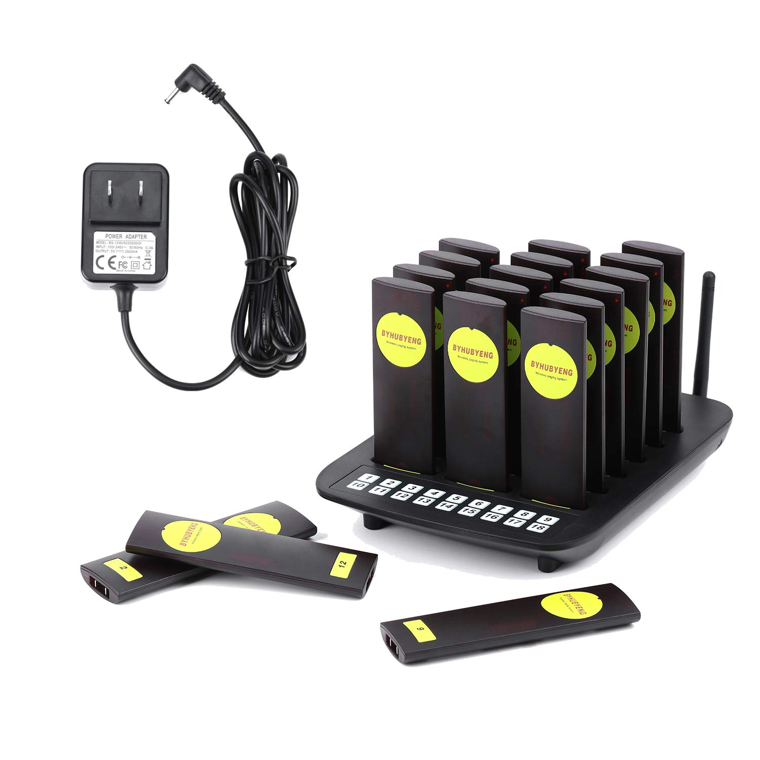 BYHUBYENG Social Distancing Buzzer Restaurant Pager System with 18Pcs