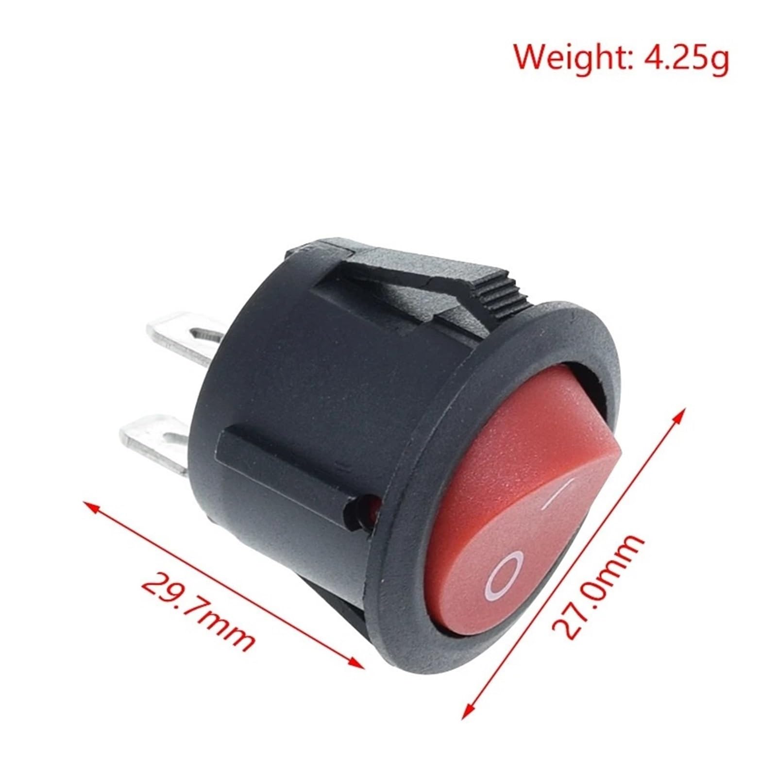 Czerwony czarny biały 20 mm wł./wył. okrągły przełącznik kołyskowy 6A/250VAC 10A 125VAC plastikowy przycisk KCD1-105 (biały, 10 szt.)