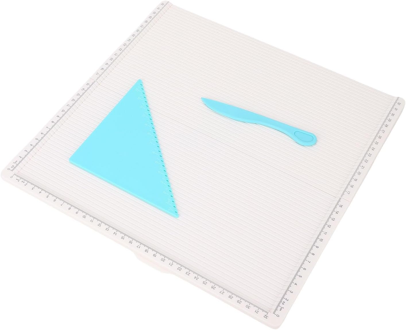 Jeffergarden Folding Scoring Board, 12.6 x14.2 Inch Craft Paper Cutter with Grooved Design and 2 Manual Scoring Tools, for Card Making, Envelopes, Scrapbook and Photos