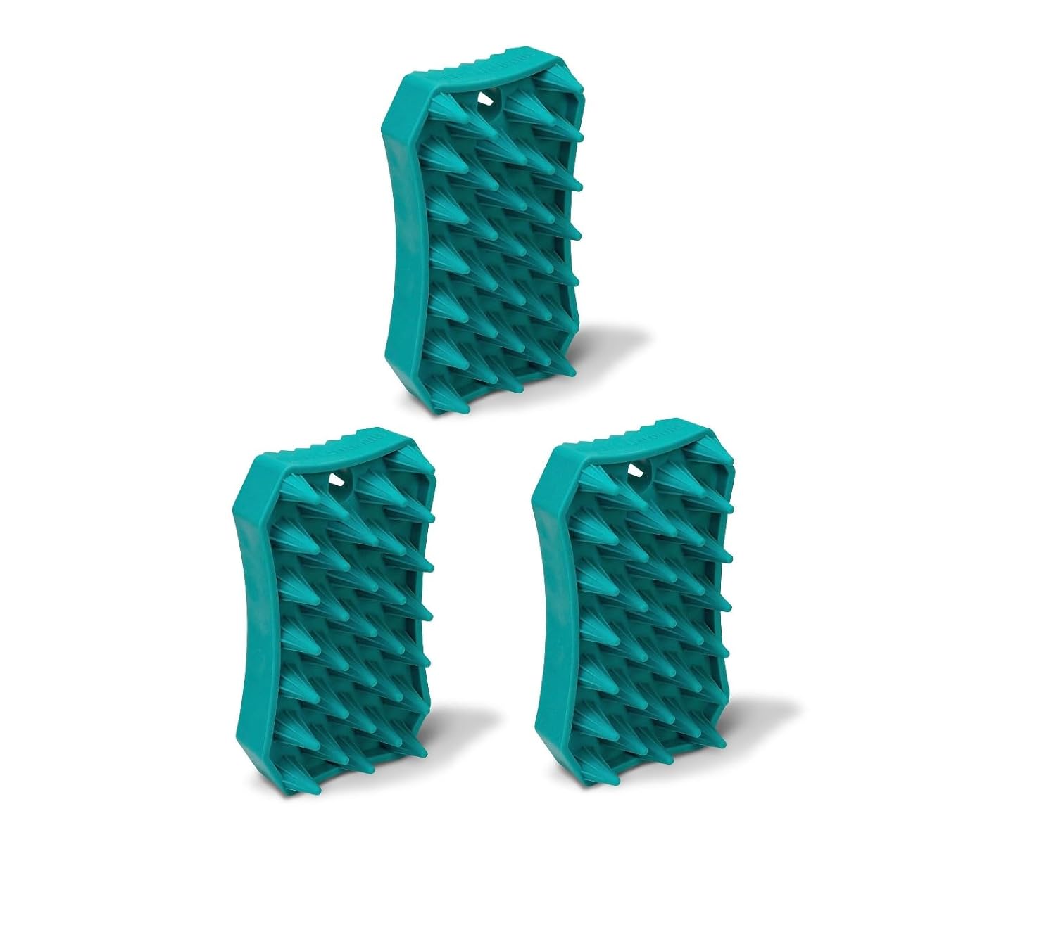 Dog Grooming Wet or Dry Bath Rubber Curry Brush Double Sided Deshedding Tool (1 Brush)
