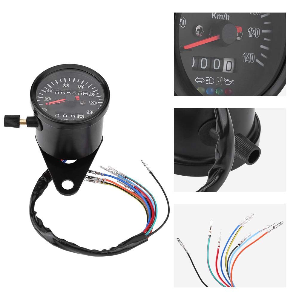 Fydun Tachimetro Moto Universale 60mm Tachimetri Motociclo Speedometer Gauge con Indicatore