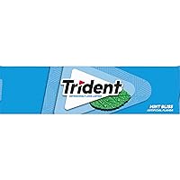 Vista 180 de 12 paquetes de 14 unidades cada uno; es decir, en total son 168 unidades de goma de mascar Trident Minty Sweet Twist sin azúcar sabor menta dulce.