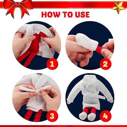 Miniatura 6 de JOYIN 2 piezas de ropa de Navidad blanca para muñeca, juego de bata de baño con zapatos, ropa de muñecas, para niños, decoraciones de Navidad